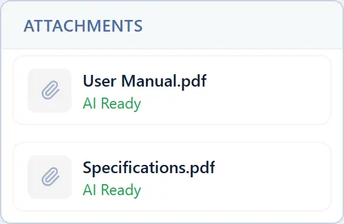 Asset attachments with AI Ready